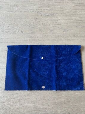 Gohar World Large Blue Velvet Pouch